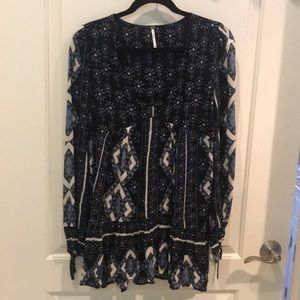 Printed V-neck Free People Down by the Bay Tunic